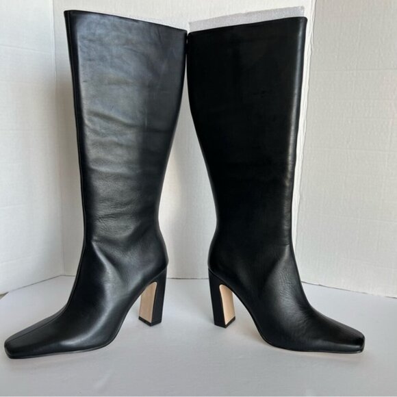 Steve Madden - Women's Lizette Black Leather Heeled Boot. Size: 8. NIB. (1796) - Picture 4 of 16